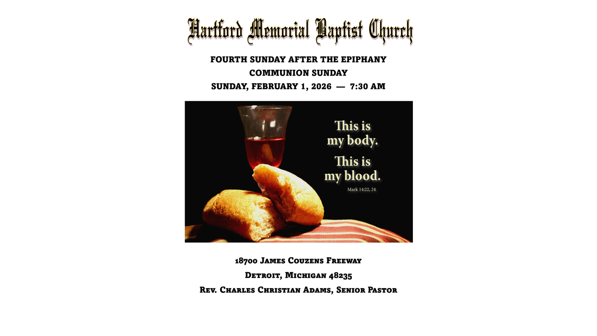 Fourth Sunday After the Epiphany -7:30am - Feb 01, 2026