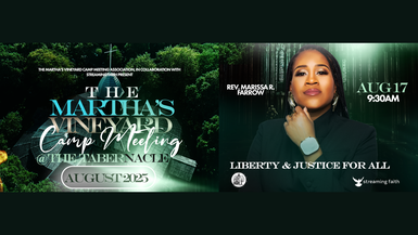 Sunday, August 17th, 9:30AM ET: Rev. Marissa Farrow, Live from Martha's Vineyard Tabernacle